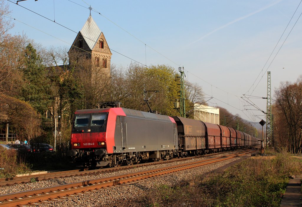 145 084-0 mit NIAG Ganzzug in Bonn Oberkassel am 28.03.2012