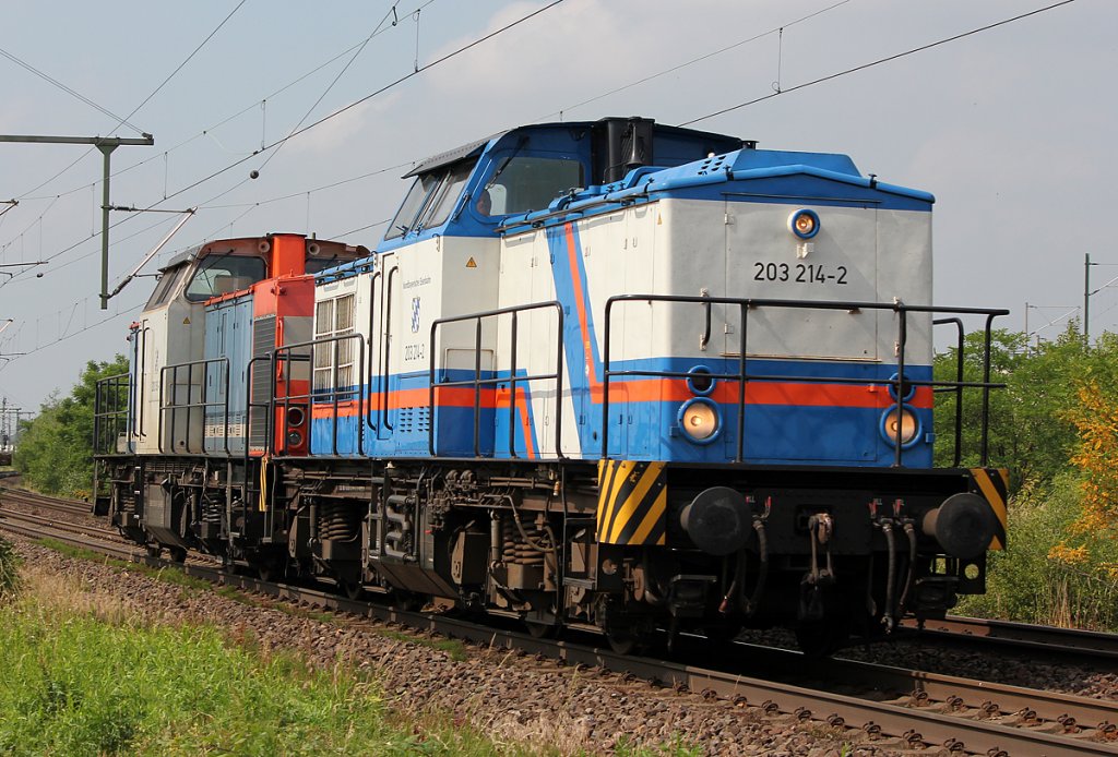 203 214-2 der NBE  in Porz Wahn am 14.06.2011 