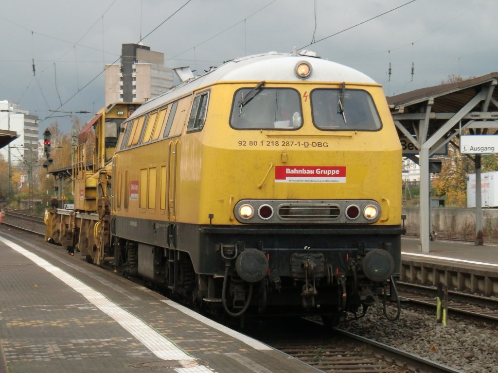 218 287-1 der DBG am 08.11.10. in Bonn-Beuel.