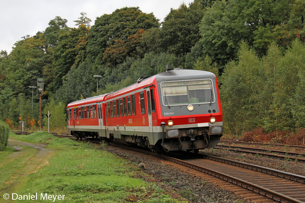 Der 628 507 in Wuppertal Rauenthal am 06,10,12 