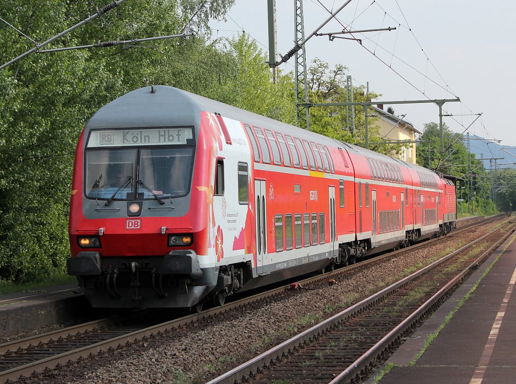 Der BUGA Steuerwagen am RB27 , in Bonn-Oberkassel am 30.04.2011