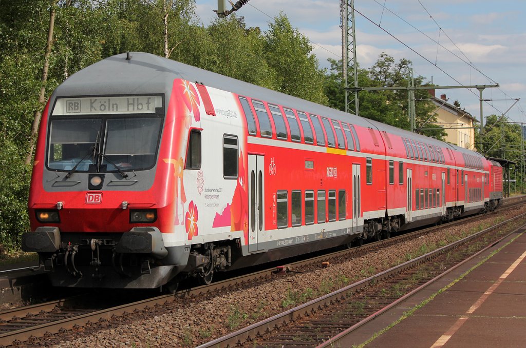 Der BUGA Steuerwagen am RB27 in Bonn Oberkassel am 28.05.2011
