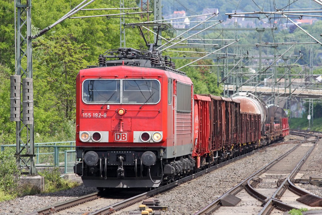 Die 155 192-8 in Wuppertal Vohwinkel am 29,05,10