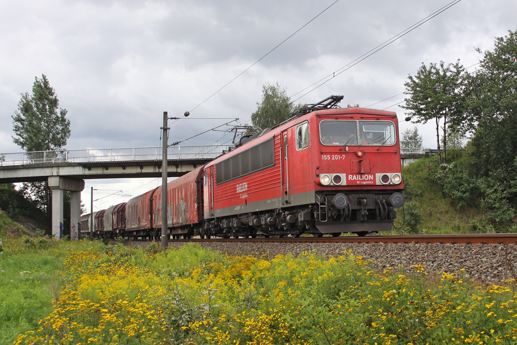 Die 155 201-7 in Ramelsloh am 10,08,11