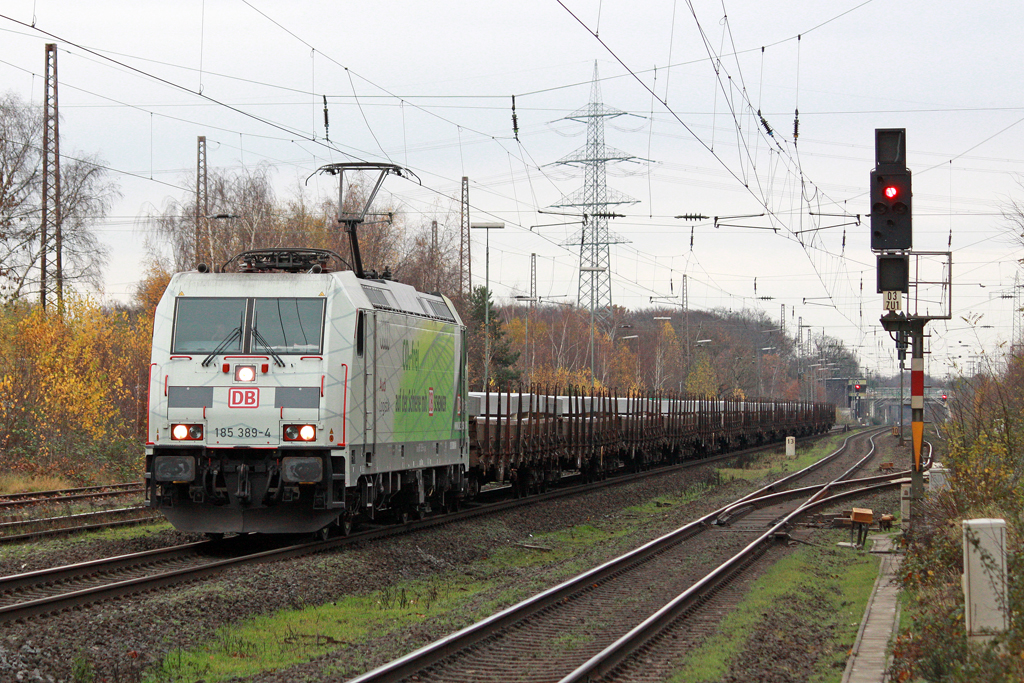 Die 185 389-4 in Ratingen Lintorf am 17,11,10