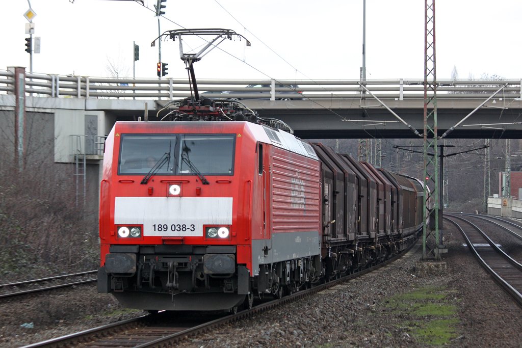 Die 189 038-3 in Oberhausen Sterkrade am 06,03,10