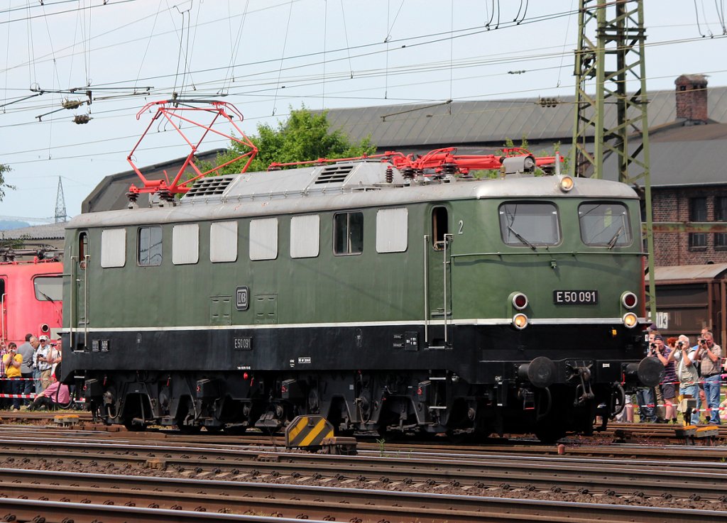 E50 091 in Koblenz L�tzel am 08.06.2013