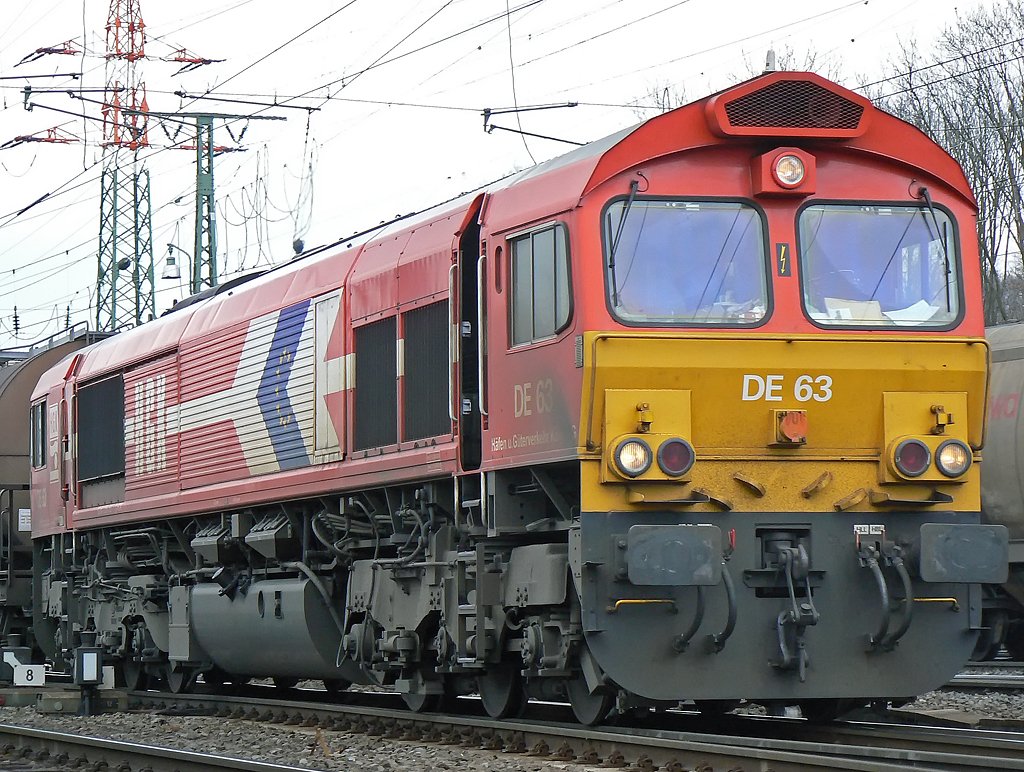 HGK DE63 bei der Einfahrt in Gremberg am 16.3.2010