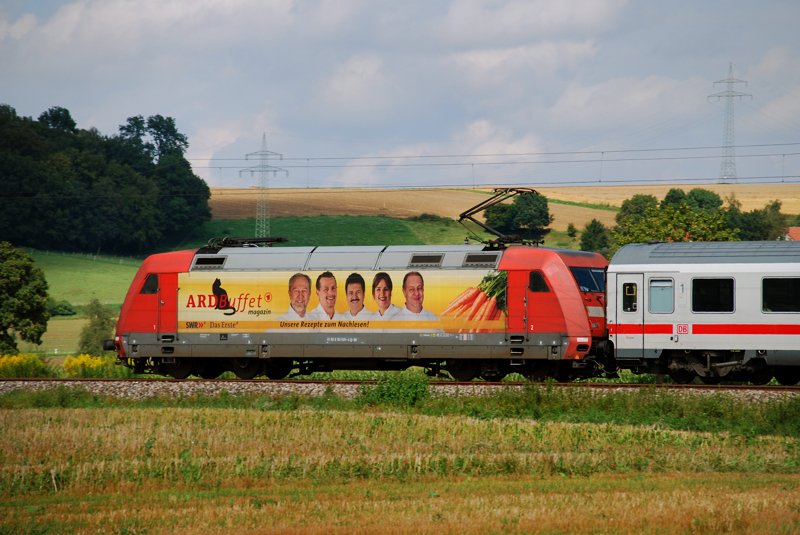 Nachruf auf die ARD Buffet! Hier die Gem�seseite! Aufgenommen am 14.08.09, auf der Strecke Ulm-Augsburg, kurz nach Mindelaltheim.