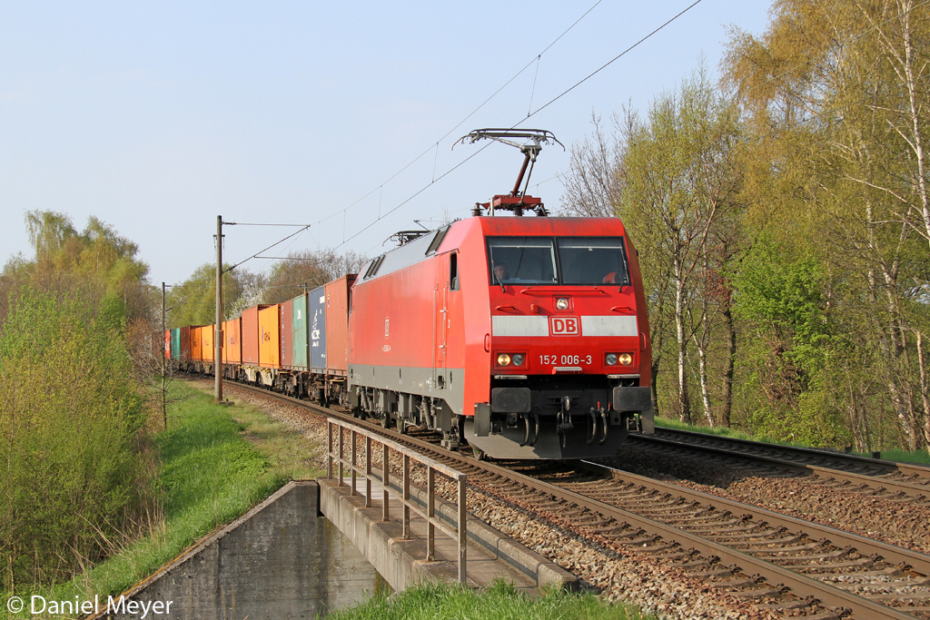 Die 152 006-3 in Hamburg-Moorburg am 04,05,2013
