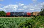 Die MZ 1425 mit dem EZ 47411 (Fredericia - Maschen Rbf) am 24.07.2015 zwischen Tjæreborg und Bramming.