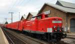 Das ist der vordere Zugteil des Rettungszuges mit 714 007-2 und wartet am 28.07.2010 von den Lokf�hrer des Werks Fulda gestartet zu werden.