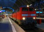 Die 218 476-0 hat gerade das Abfahrt Signal bekommen und der nette Lokf�hrer der mit mir Plauderte schaltete besonders hart auf.