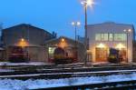 Impression zur blauen Stunde in Br�hl-Vochem, 27.01.2010