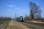 212 376-8 mit dem DGV 92300 (Bochum Hbf - Karthaus) am 18.02.2018 zwischen Sechtem und Roisdorf.
