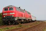 218 341-6 mit 218 xxx-x bei Morsum am 06.08.2011