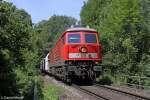 Die 232 093-5 mit dem Kalkleerzug in Heiligenhaus am 19.07.2014