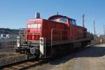 294 850-3 (V 90 remotorisiert) der  DB Schenker Rail Deutschland AG am 07.03.2011 in Kreuztal am Ablaufberg.