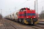 Ex Chemion Lok 09 im Dienste der Neusser Eisenbahn in Ratingen-Lintorf am 07.02.2012