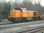 Eine MaK G1700BB der KSW, beladen mit Windradteilen wartet in Munster.