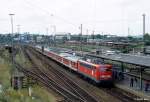 Mit dem RE19156 (Stuttgart - W�rzburg) f�hrt die 110 238 in Bietigheim Bissingen ein.