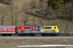 111 024-6 mit der RB 5417 von M�nchen nach Innsbruck am 04.04.2013 bei Klais.