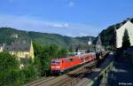 111 121-0 mit dem RE 12190 (Frankfurt(Main)Hbf - Koblenz Hbf) am 01.08.2014 bei St.
