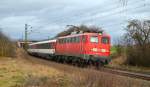 IC 187 gezogen von 115 114 auf ihrem Weg von Stuttgart nach Singen bei Affst�tt.