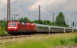Deutsch- �sterreichische Kooperation! 120 119-3 + 1116 077-7, aufgenommen bei der gemeinsamen Arbeit vor einem IC am 07.06.10, bei der Durchfahrt durch Gersthofen.