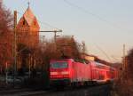 143 929-8 schiebt den RB27 gen Koblenz in Bonn Oberkassel am 25.03.2012