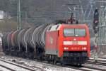 Die 152 017-0 mit einen Kesselzug in K�ln West am 06,01,10