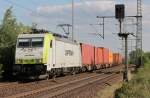 186 150 von Captrain mit Containerzug in Porz Wahn am 03.05.2011