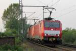 189 036-7 mit Schwestermaschine und Erzzug in Porz Wahn am 28.04.2011 , Gru� an den Tf !! 