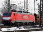 189 052-4 bei der Ausfahrt aus dem Gbf.