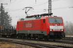 189 040-9, aufgenommen am 09.02.10, bei der Durchfahrt durch Gersthofen, Strecke Augsburg-Donauw�rth.