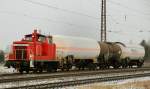 Heute hatte die 362 550-6 nur drei Waggon's aus dem Gewerbegebiet n�rdlich von Gersthofen abzuholen.