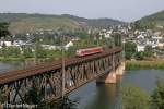 Der 628 648 auf der Doppelstockbr�cke von Bullay am 03,09,12