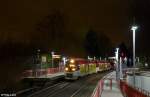 643 237-0  VT 1010  + 643 230-5  VT 1003  als S28 (Mettmann Stadtwald - Kaarster See) am 07.01.2014 in Mettmann-Zentrum.