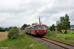 796 690-6 und 796 802-7 als DPE 20850 (Allendorf - Frankenberg(Eder)) am 13.09.2015 bei Röddenau.

