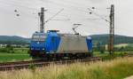 185 523-8, HGK, aufgenommen bei einer Solofahrt am 20.06.12, bei Treuchtlingen.