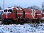 DE11 fristet weiter ihr dasein auf dem BW der HGK in Br�hl , ein trauriger Anblick , 27.01.2010