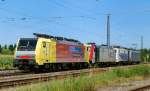 189 907-9 + 185 664-0 + 139 133-4 + 186 287-9, aufgenommen am 12.08.12, in Gersthofen.