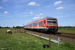 245 209-2 schiebt den RE 11025 (Westerland(Sylt) - Hamburg-Altona) am 06.07.2017 bei Risum-Lindholm.
